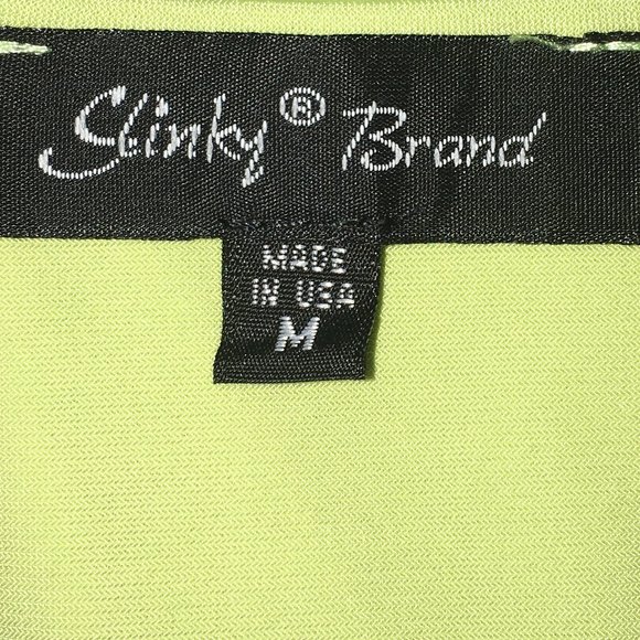 SLINKY BRAND 3/4 Length Sleeve Lime Green Knit Tunic Top Size Medium - Picture 4 of 5